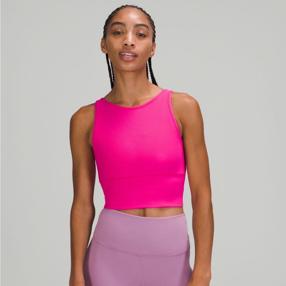NWT Lululemon Pivot Ribbed Tank- Hot Pink Size 8 Reversible